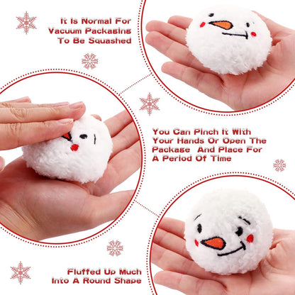 Zubebe Snowball Fun Set - 72 Cute Fake Snowmen Balls for Indoor Winter Parties | 2-Inch Classic Styles