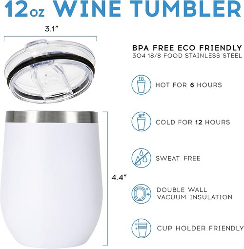 ELEGANTPARK Retirement Gifts for Women 2026, Retired Free and Fabulous 12oz Insulated Wine Tumbler with Lid & Straw, Funny Farewell Milestone Gift for Teacher Nurse Mom Boss Coworker, White