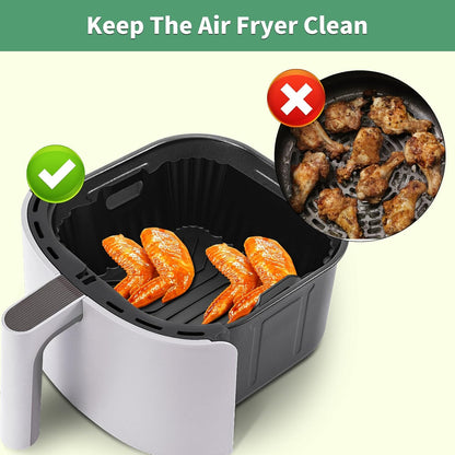 Skiennix 9-Inch Silicone Air Fryer Liners - Reusable Baking Accessories for Ninja & Cosori | 3 Pack