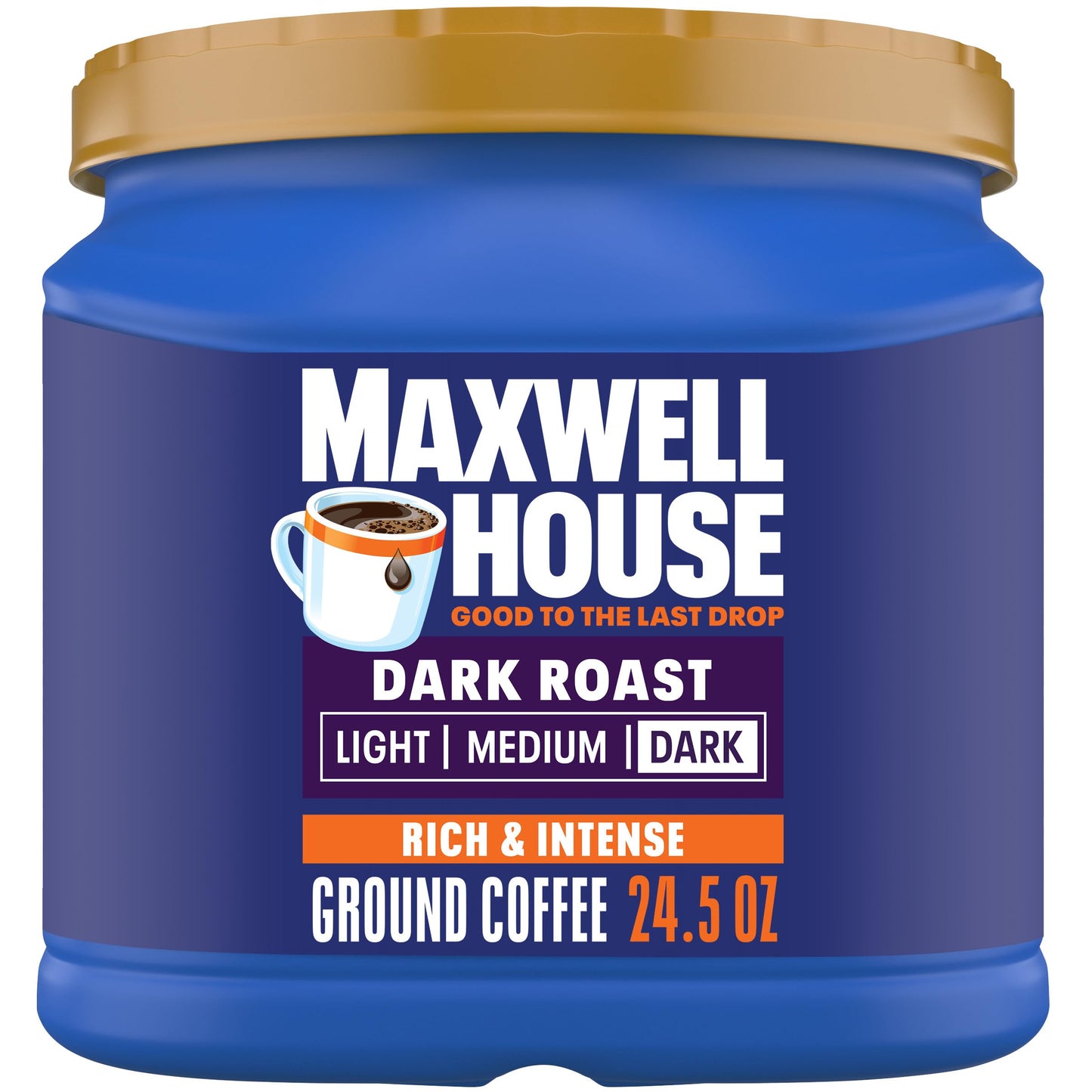 Maxwell House Dark Roast Ground Coffee (24.5 oz Canister)