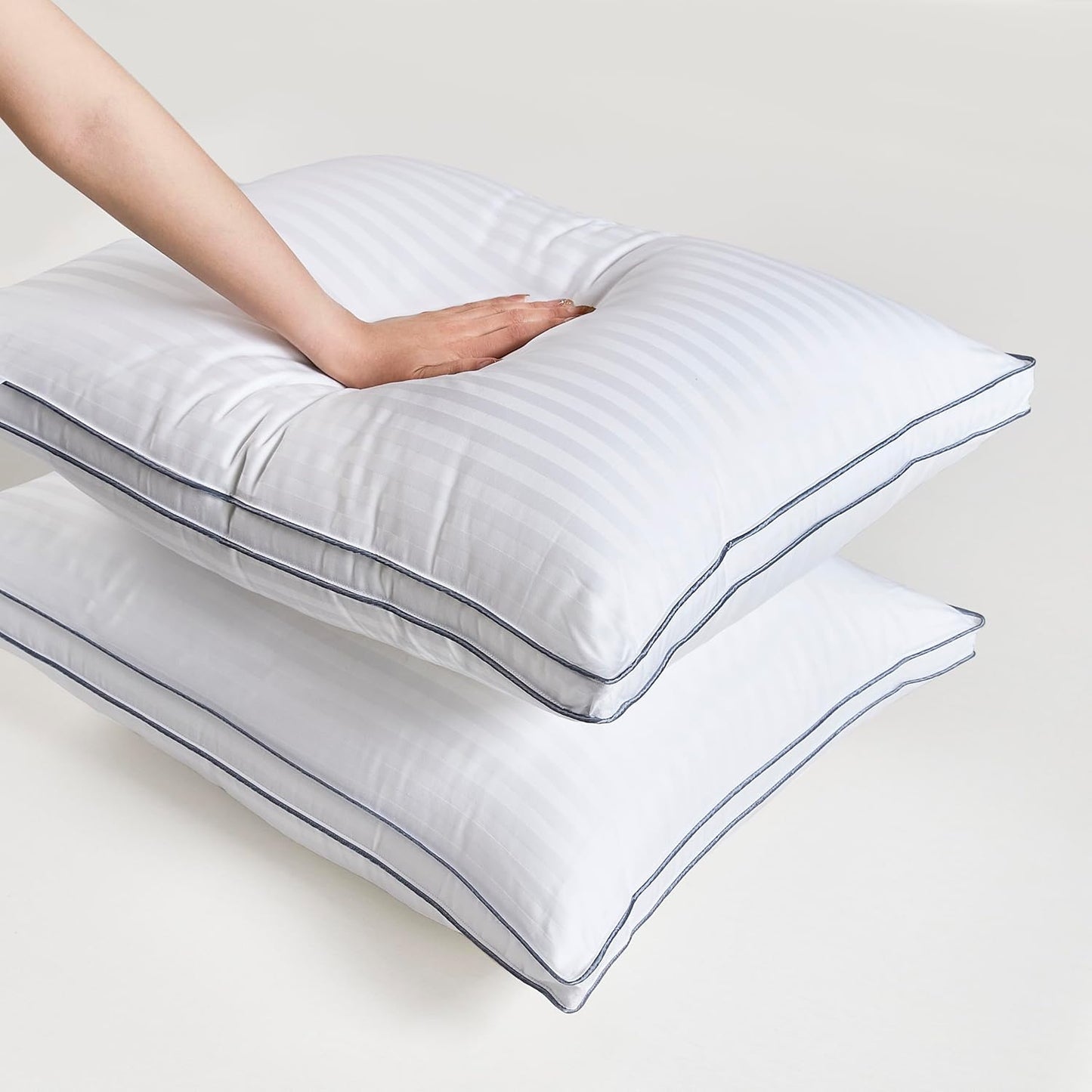 Skiennix Down Alternative Bed Pillows - King Size, Medium Support for Side & Back Sleepers | Pack of 2