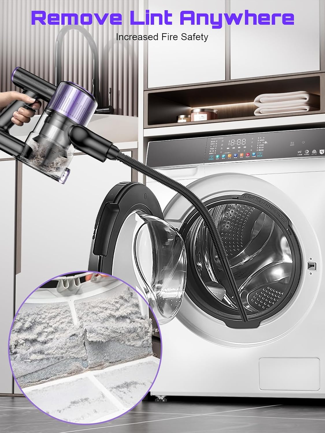 OIRFND Cordless Vacuum Cleaner - 10-in-1 Lightweight Stick Vacuum with Powerful Suction & Anti-Tangle Brush | Ideal for Home & Carpets