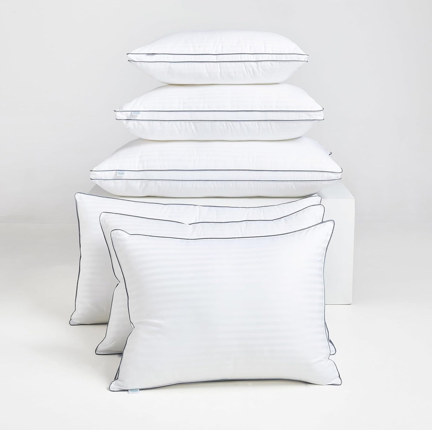 Skiennix Down Alternative Bed Pillows - King Size, Medium Support for Side & Back Sleepers | Pack of 2
