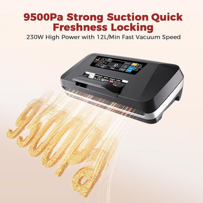 Commercial Food Vacuum Sealer Machine by [Brand Name] - 10-in-1 Automatic Sous Vide & Meal Prep | 230W Power, Double Heat Seal, Built-in Cutter & Starter Kit