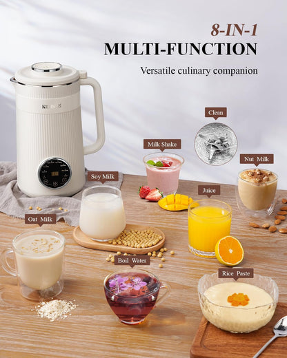 Skiennix 8-in-1 Nut Milk Maker Blender - 32oz Automatic Plant-Based Beverage Machine with Delay Start & Keep Warm Feature