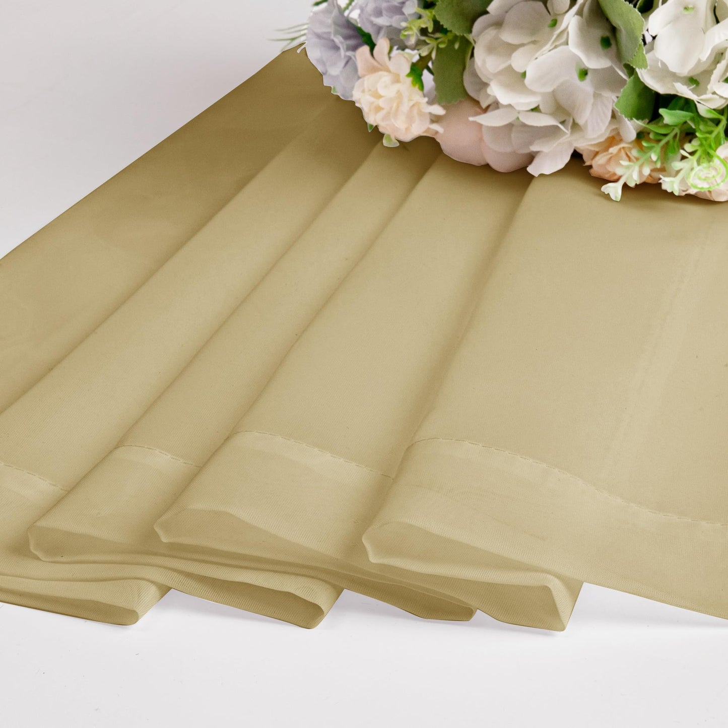 OWENIE Sheer Curtains 54 Inch Length 2 Panels Set, Gold Sheer Curtain for Living Room, Clear Short Curtains for Small Window, 2 Pcs 84 Width 54 Long, Gold