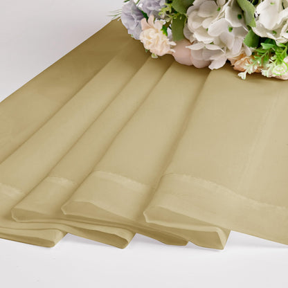 OWENIE Sheer Curtains 54 Inch Length 2 Panels Set, Gold Sheer Curtain for Living Room, Clear Short Curtains for Small Window, 2 Pcs 84 Width 54 Long, Gold