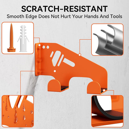 XZHXFX Chainsaw Hanger Wall Mount - Heavy-Duty Garage Organizer with Protective Pad | 2 Pack (Orange)