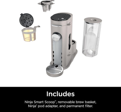 Ninja Pods & Grounds Coffee Maker - Single-Serve K-Cup Compatible | Compact Design, 56-oz Reservoir, Iced Coffee Option