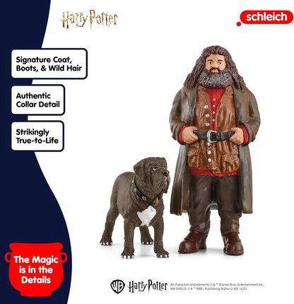 Schleich Harry Potter Hagrid and Fang Figurines - 2-Piece Wizarding World Collectible Set for Kids & Adults | 42638