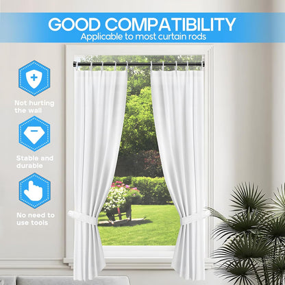 Skiennix Tension Curtain Rod - Adjustable 28-48 Inch Non-Slip Design for Windows & Closets