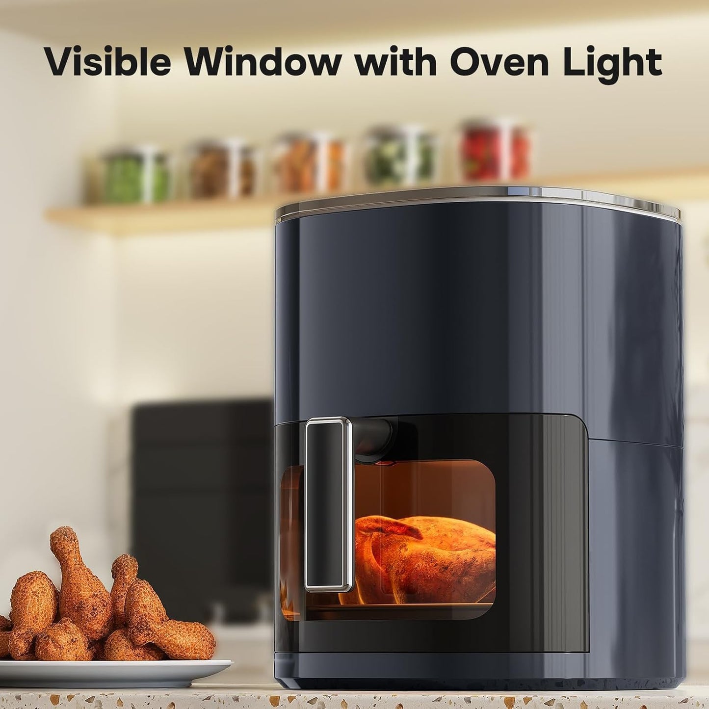 Simple Deluxe 12-in-1 Air Fryer - 6.34 Qt Digital Preset with Visible Window & Nonstick Basket | 1700W