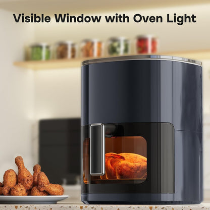 Simple Deluxe 12-in-1 Air Fryer - 6.34 Qt Digital Preset with Visible Window & Nonstick Basket | 1700W