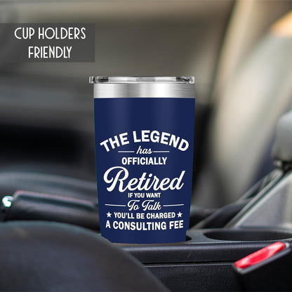 Retirement Gifts for Men - The Legend Has Retired - Retired Tumbler for Dad, Him, Man, Boyfriend, Husband - 20 Oz Tumbler Best Gift for Retirement Men, Fathers Day, Birthday, Christmas Gifts