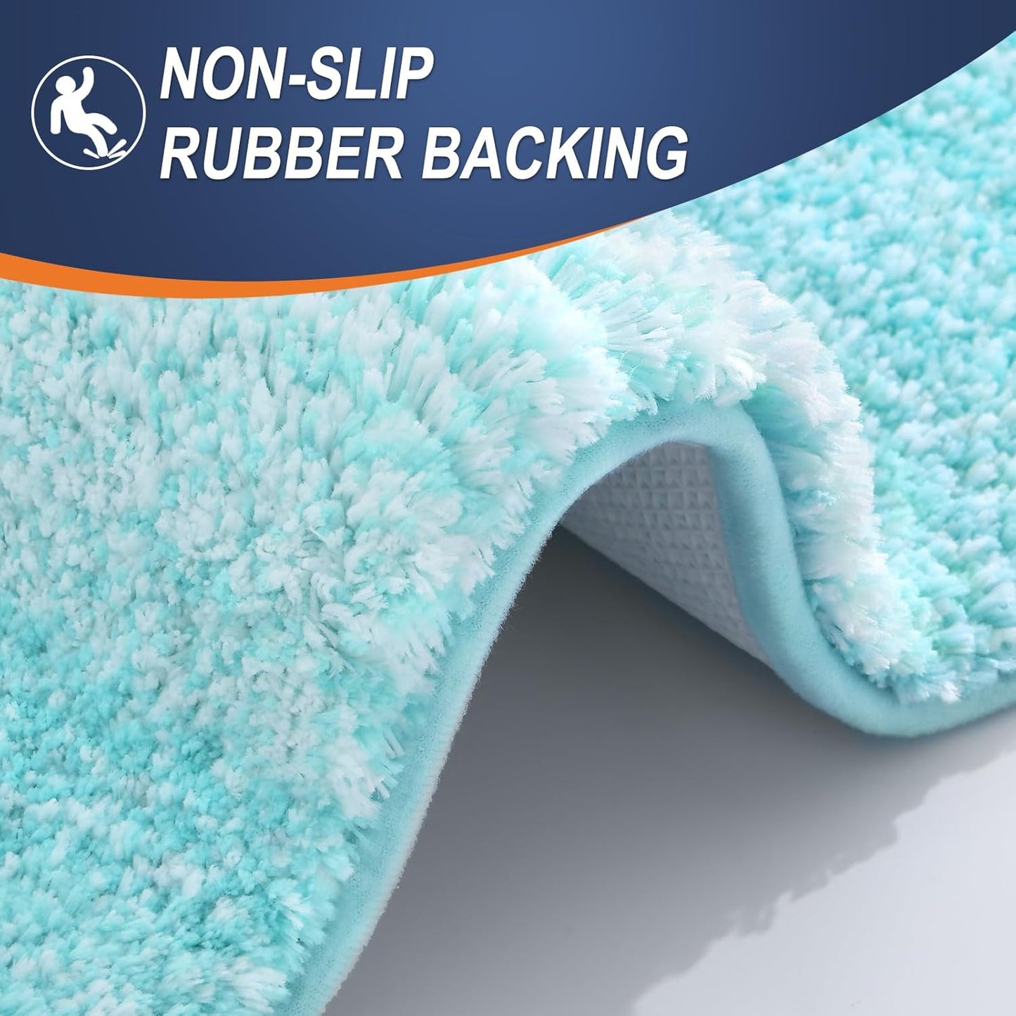 OLANLY Large Bathroom Rugs - Extra Soft Microfiber Mat, Quick Dry & Machine Washable, 40x24, Teal
