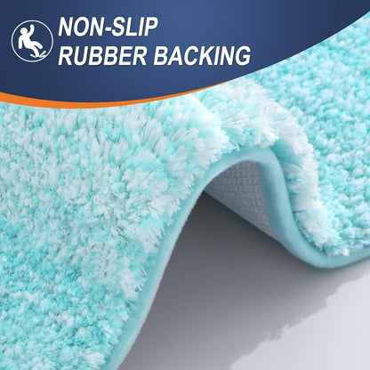 OLANLY Large Bathroom Rugs - Extra Soft Microfiber Mat, Quick Dry & Machine Washable, 40x24, Teal