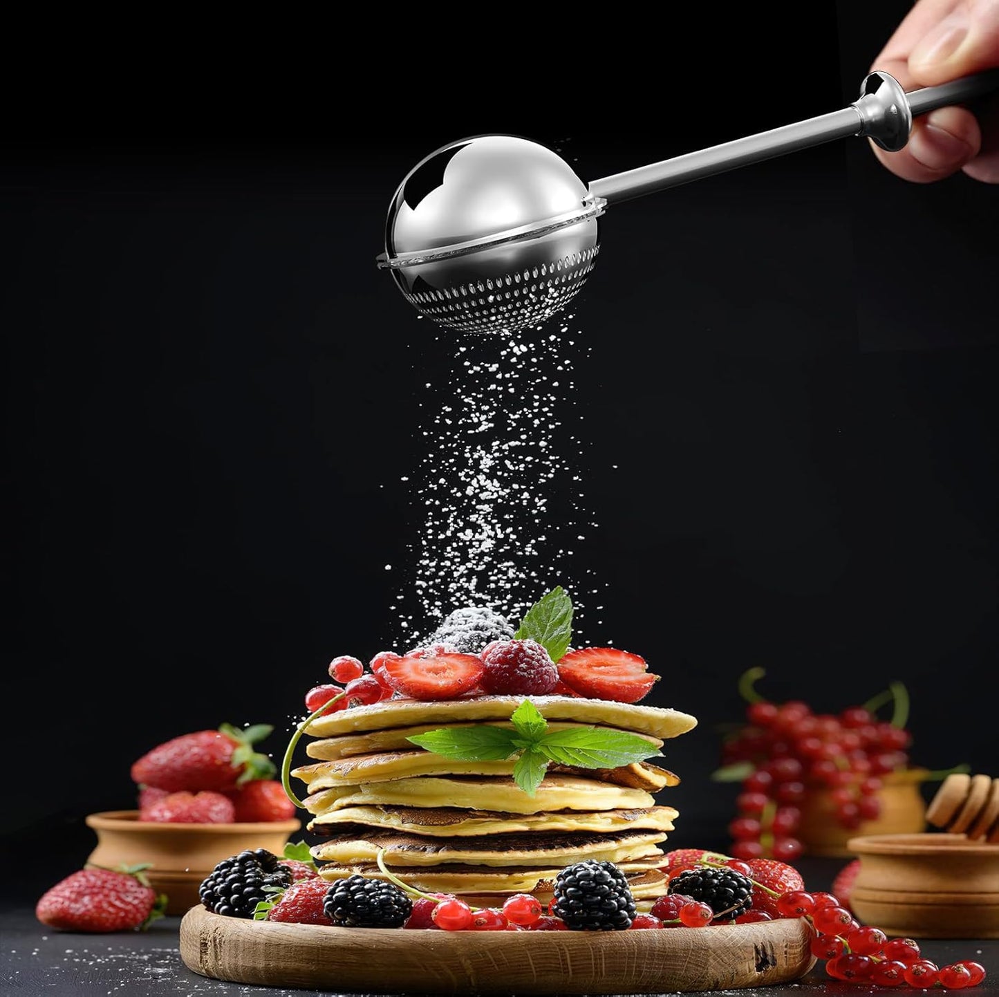 Skiennix Flour Sifter - One-Handed Stainless Steel Baking Tool for Flour, Sugar & Spices