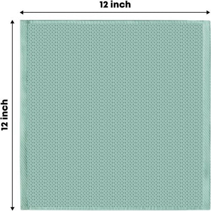 Artoid Mode 100% Cotton Kitchen Dish Cloths - Ultra Soft & Absorbent | Light Green, 12x12 Inch, Set of 6