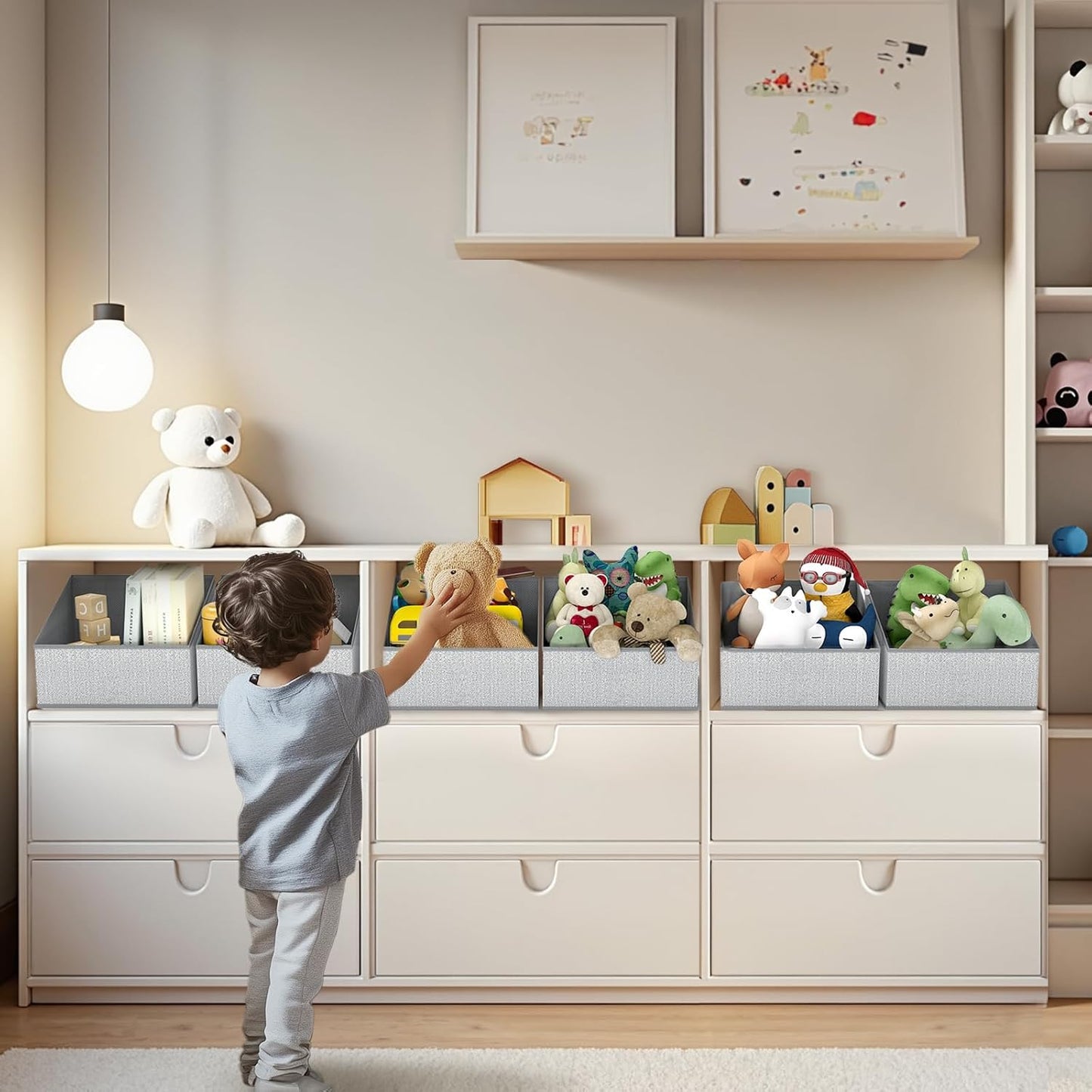 DIMJ Closet Storage Bins - Collapsible Fabric Baskets with Handles for Organizing Toys, Books, and More