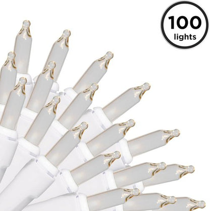 Brite Star Mini String Christmas Lights - 100 Count Clear Indoor/Outdoor 22ft with White Wire