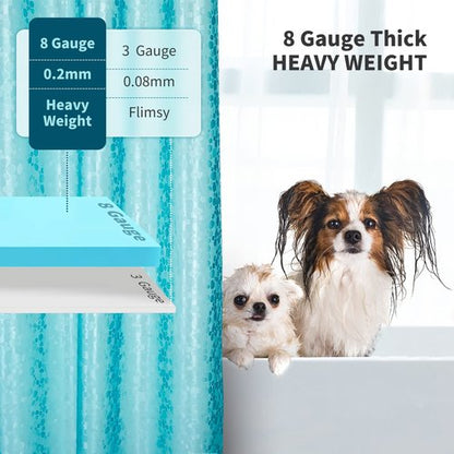 Bostofy Shower Curtain Liner Heavy Duty EVA, Waterproof Shower Liner with 12 Rust Proof Metal Grommets and 3 Weighted Magnet, 72 x 72 Inches Bathroom Shower Curtain, Teal