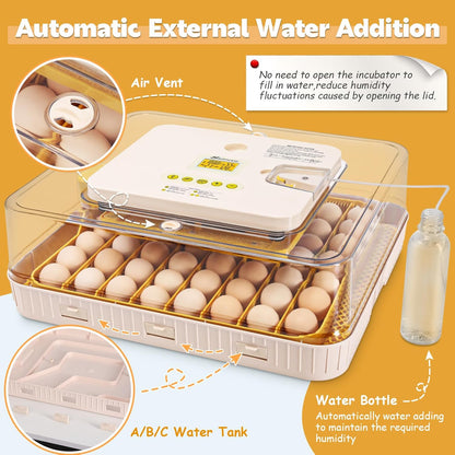 Sailnovo 56 Egg Incubator - Automatic Egg Turning & Humidification | Temperature Control for Chicken, Duck, Quail Eggs