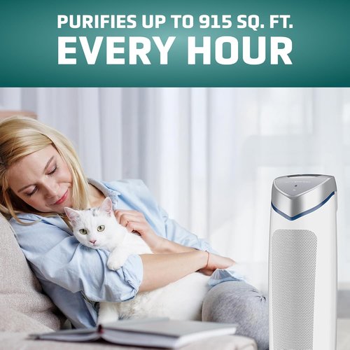 GermGuardian Air Purifier - HEPA 13 Pet Pure Filter for 99.97% Pollutant Removal | Covers 915 Sq. Ft. in 1 Hour, White