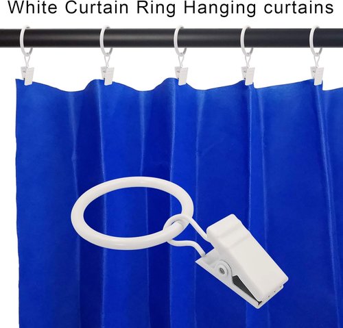 44 Pack Metal Curtain Rings by [Brand Name] - Durable Drapery Clips with 1 Inch Inner Diameter | Fits 5/8 Inch Rods, White
