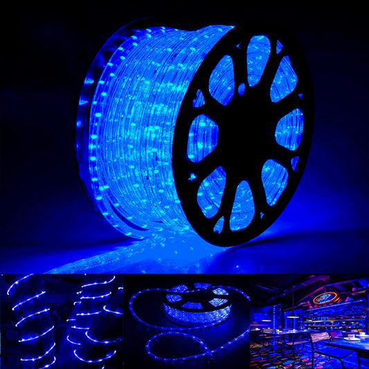 50ft LED Rope Lights by 360 - Waterproof & Flexible Tube Lights with 8 Modes | Ideal for Outdoor Decks, Gardens, Pools & Patios (Blue)