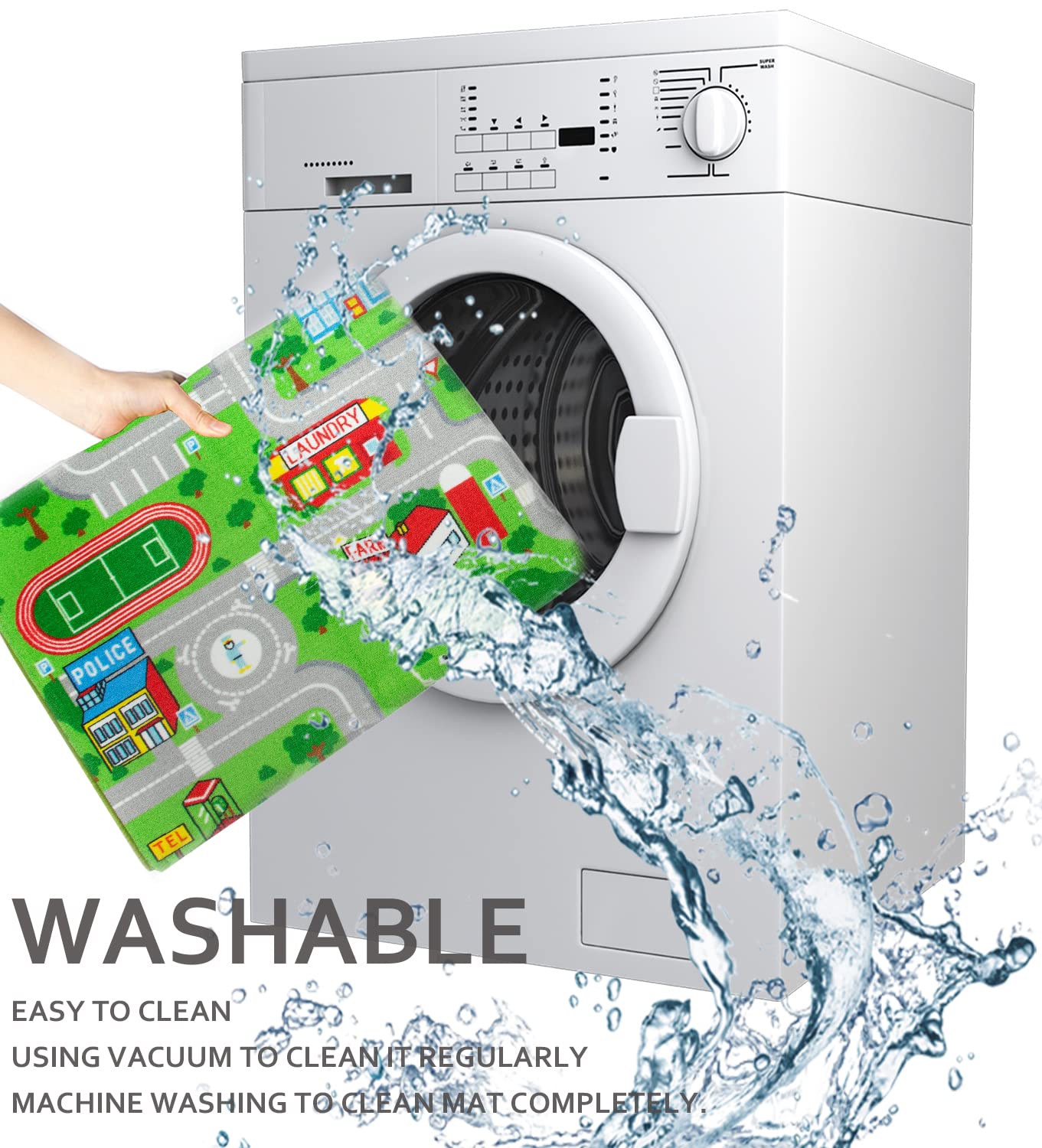 Yincimar Kids Carpet Playmat Car Play Rug City Life Traffic Road Kids Rug 5' x 6'6" Large Children Educational & Game Area Rug for Toddler Boys Bedroom Playroom Classroom