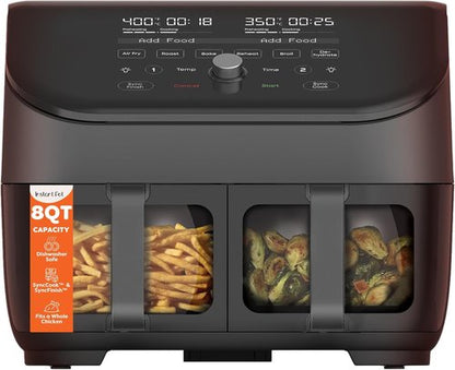 Instant Pot Vortex Plus XL 8QT Air Fryer - Clear Windows & 8-in-1 Versatility, Black