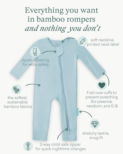 PurComfy Baby Long Sleeve Romper - Premium Soft Rayon One-Piece Pajamas with 2-Way Zipper | Unisex Coverall Sleeper