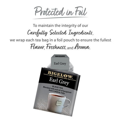 Bigelow Tea Earl Grey Flavored Black Tea, Kosher, 20 Bags, 1.18 Ounces (Pack of 6)