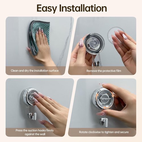 Heavy Duty Suction Cup Hooks by [Brand Name] - Strong Waterproof Hangers for Wreaths, Showers & Glass Doors