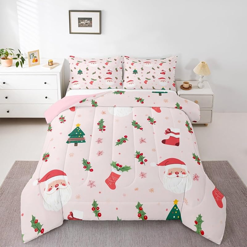 Merry Christmas Kids Comforter Set Twin - Red Green Variation