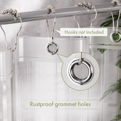 AmazerBath Shower Curtain Liner Stall Waterproof, 47x64 Clear RV Shower Curtain Liner, Plastic Shower Liner for Bathroom, Lightweight PEVA Shower Curtain with 2 Magnets and 7 Rustproof Metal Grommets