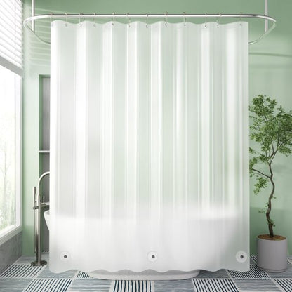 AmazerBath Extra Long Shower Curtain Liner, Plastic Shower Liner 84 Inches Long, Frosted PEVA 72x84 Shower Curtain Liner, Cute Waterproof 84 Inch Shower Curtain Liners with 3 Magnets