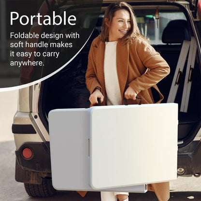Foldable Table - 6 Feet Heavy Duty with Built-In Handle & Steel Legs | Perfect for Events, Picnics, and More