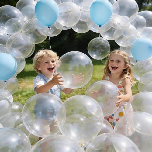 Clear Latex Balloons - 12 Inch Transparent Balloons for Birthday Party & Baby Shower | 110pcs with Ribbons