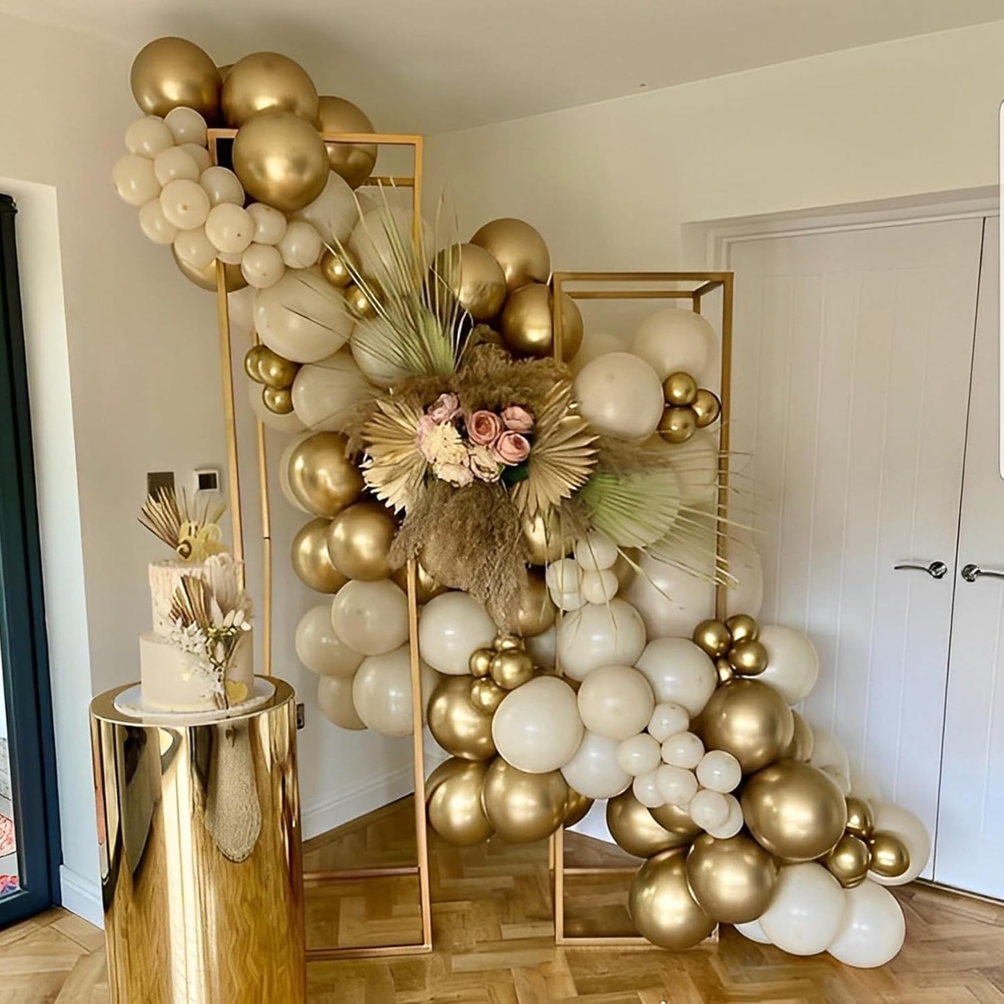 Voircoloria 110pcs Metallic Gold Balloons - 12 Inch Chrome Latex for Weddings, Birthdays & Celebrations