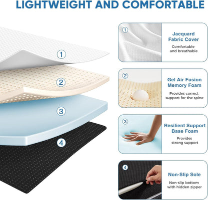 OLIXIS Tri-fold Memory Foam Mattress - 4 Inch Single Size Portable Floor Bed, Foldable Mat for Kids and Adults, Collapsible and Washable Cover with CertiPUR-US Certified, for Travel & Camping & Yoga