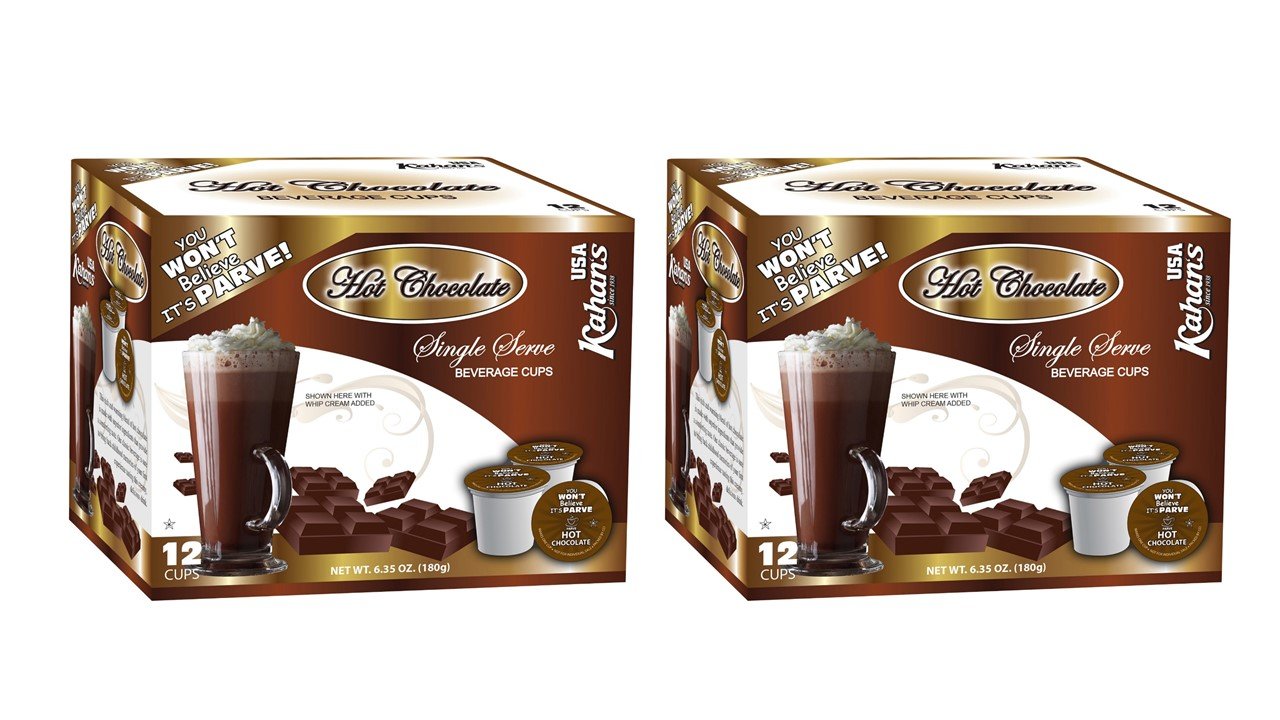 Dairy Free, Hot Chocolate Cups, Compatible with K Cup Coffee Maker, (2 Pack, Total 24 cups), Caffeine Free, You Won‘t Believe it's Parve!