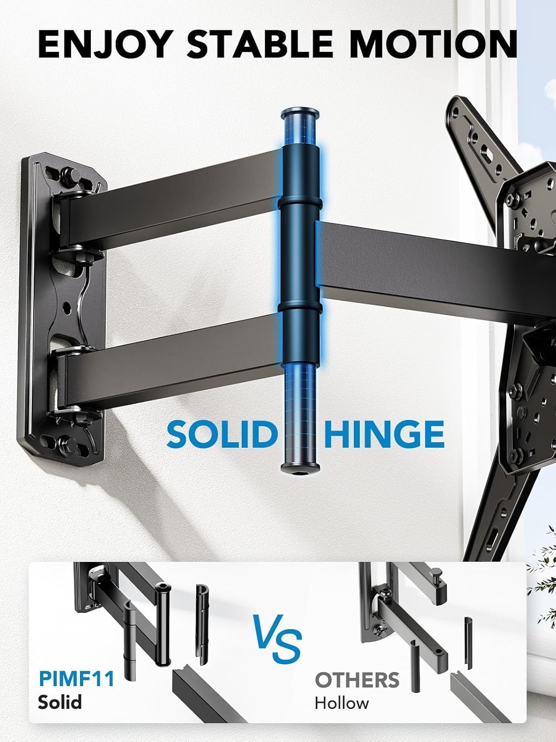 Pipishell Full Motion TV Wall Mount - Swivel, Tilt & Extension for 26-60 Inch TVs | Holds Up to 77 lbs