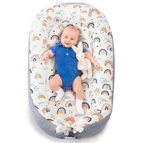 Baby Lounger | Ultra Soft Organic Cotton Nest for 0-24 Months - Breathable & Portable Design