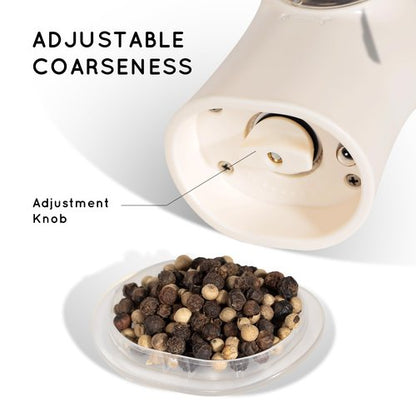 Flendy Gravity Electric Salt and Pepper Grinder Set Rechargeable, Automatic Salt and Pepper Grinder Set with USB C Charging Base, Gravity Salt and Pepper Shakers Set Electric