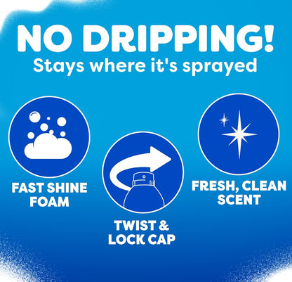 Windex Fast Shine Foam Glass Cleaner - Streak-Free Aerosol Spray for Windows & Mirrors | 19 oz