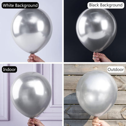 PartyWoo Metallic Gold & Silver Balloons - 100 Pack for Stunning Celebrations