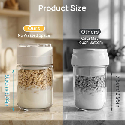 Vtopmart Glass Storage Containers - 8 Pack with Lids & 6 Pack 16 oz Overnight Oats Containers