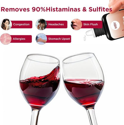 4 Pack Wine Filter Drops, Natural The Wine of Purifier Drops for Red and White Wine, Removes Histamines and Sulfites, Wine Lover Gifts