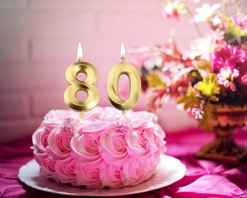 Gold Number 80 Cake Topper by [Brand Name] - Elegant 80th Birthday Candles for Party Decor